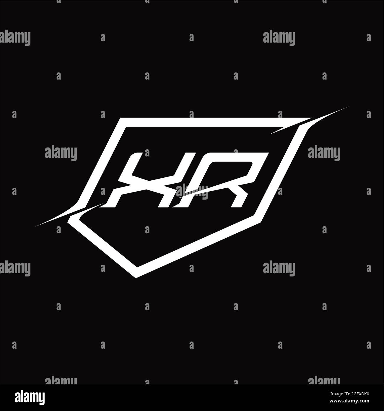 XR Logo monogram letter with shield and slice style blackground design ...