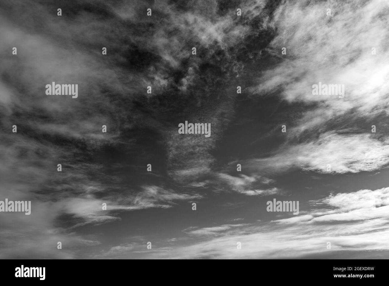 Sky landscape with black and white clouds seen from the Ponta do Humaitá pier. Salvador Bahia Brazil. Stock Photo