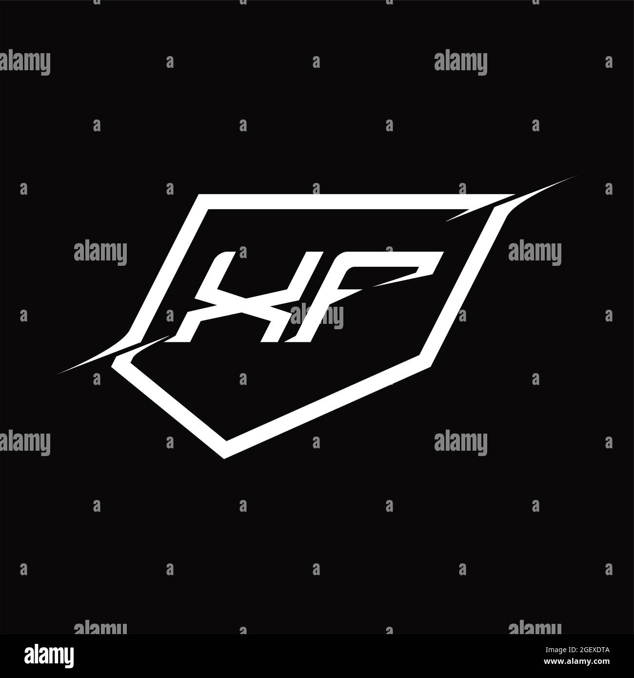 XF Logo monogram letter with shield and slice style blackground design ...