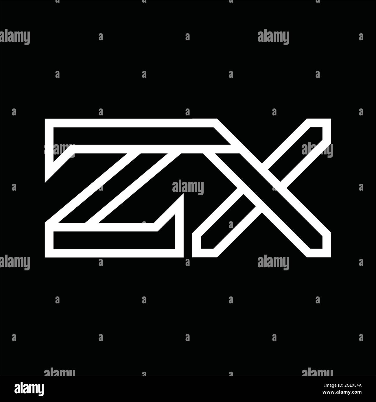 ZX Logo monogram with line style negative space on