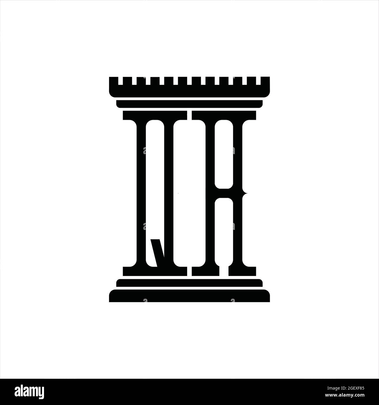 QA Logo monogram with pillar shape white background design template ...