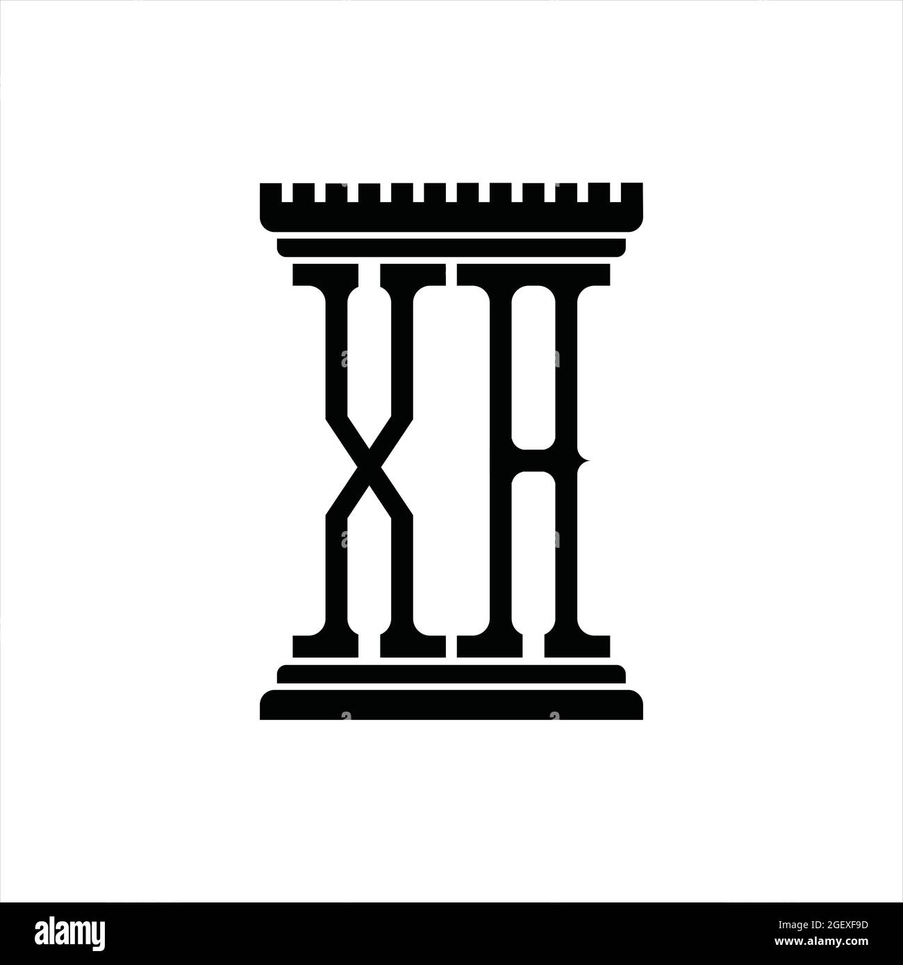 XA Logo monogram with pillar shape white background design template ...