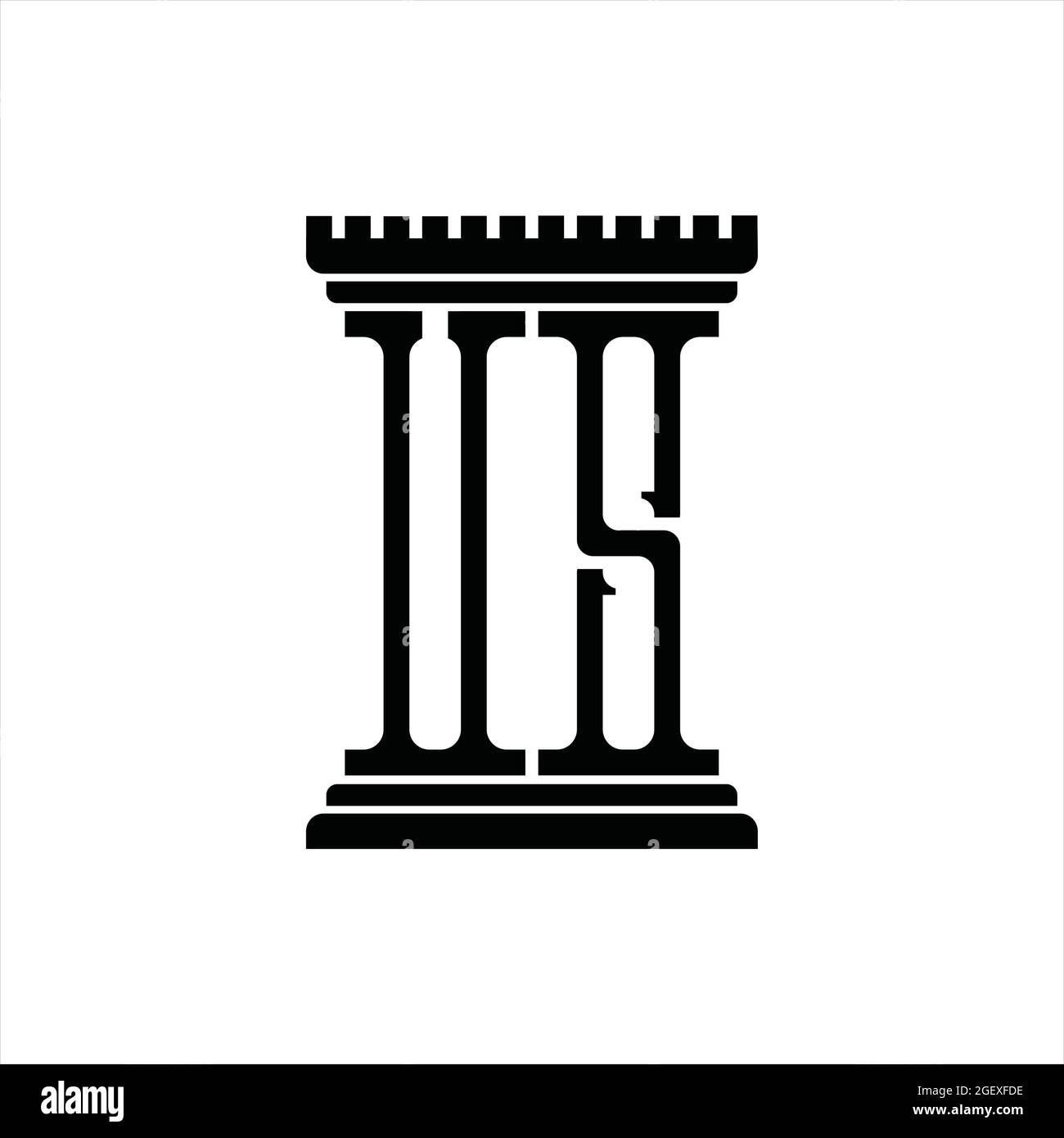 US Logo monogram with pillar shape white background design template ...