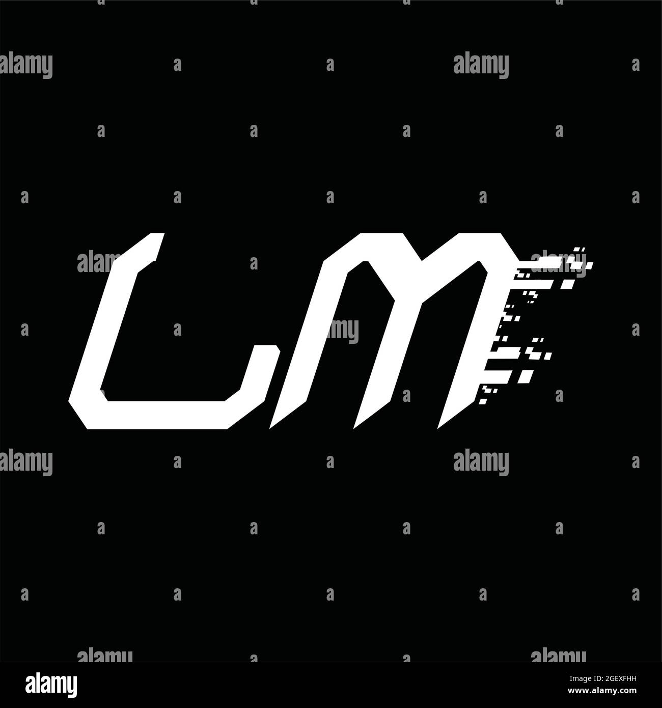 LM Logo monogram with pillar shape white background design template Stock Vector