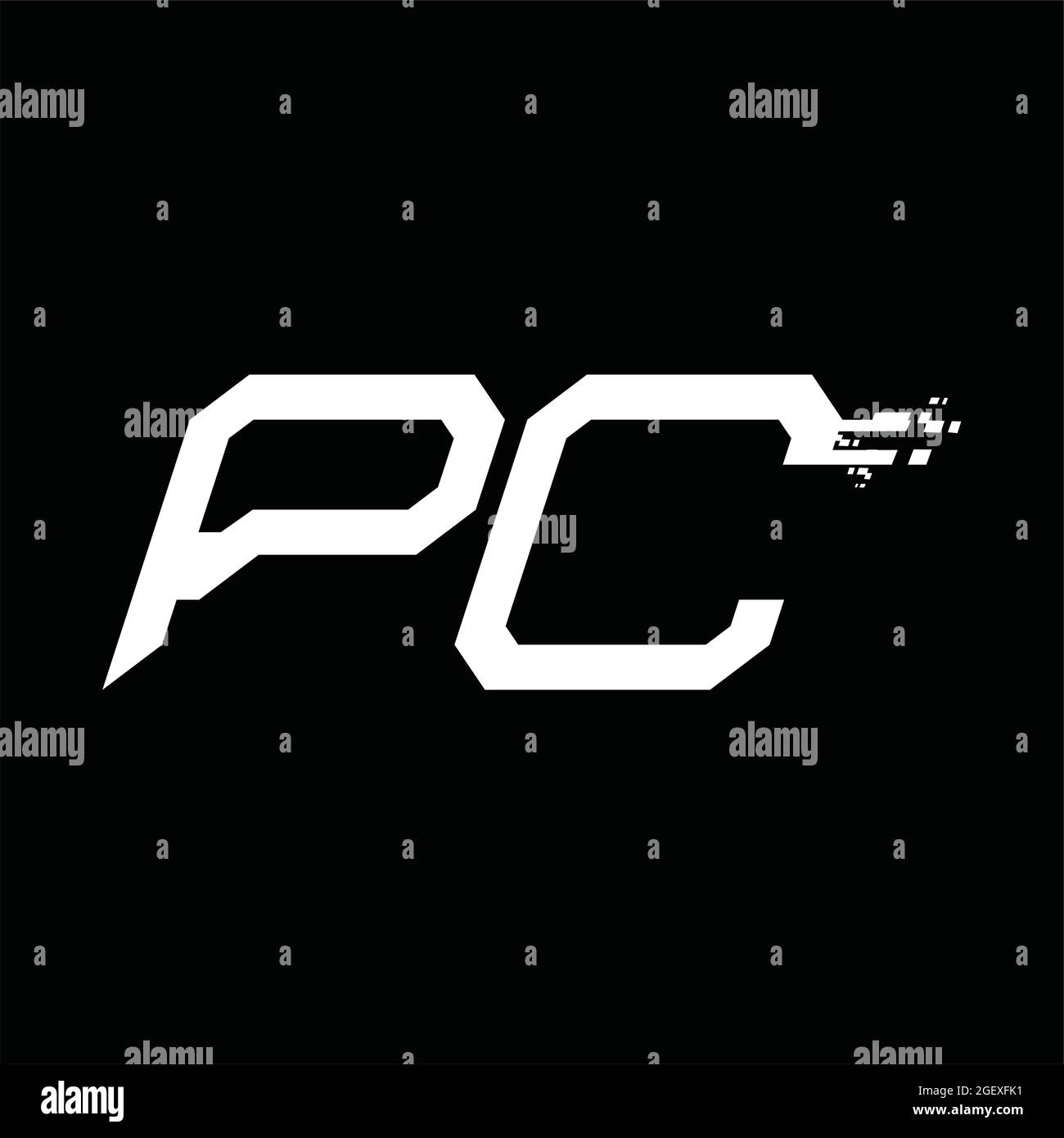 PC Logo monogram with pillar shape white background design template ...