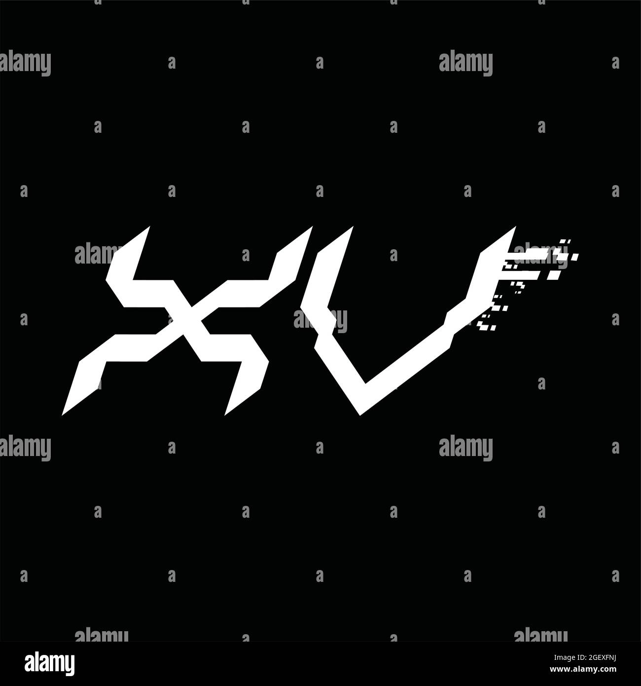 XV Logo monogram with pillar shape white background design template ...