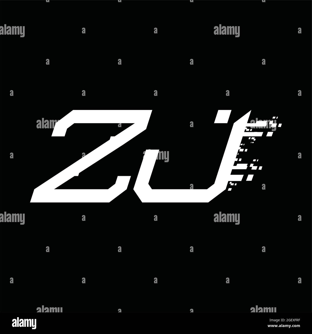 ZJ Logo monogram with pillar shape white background design template ...