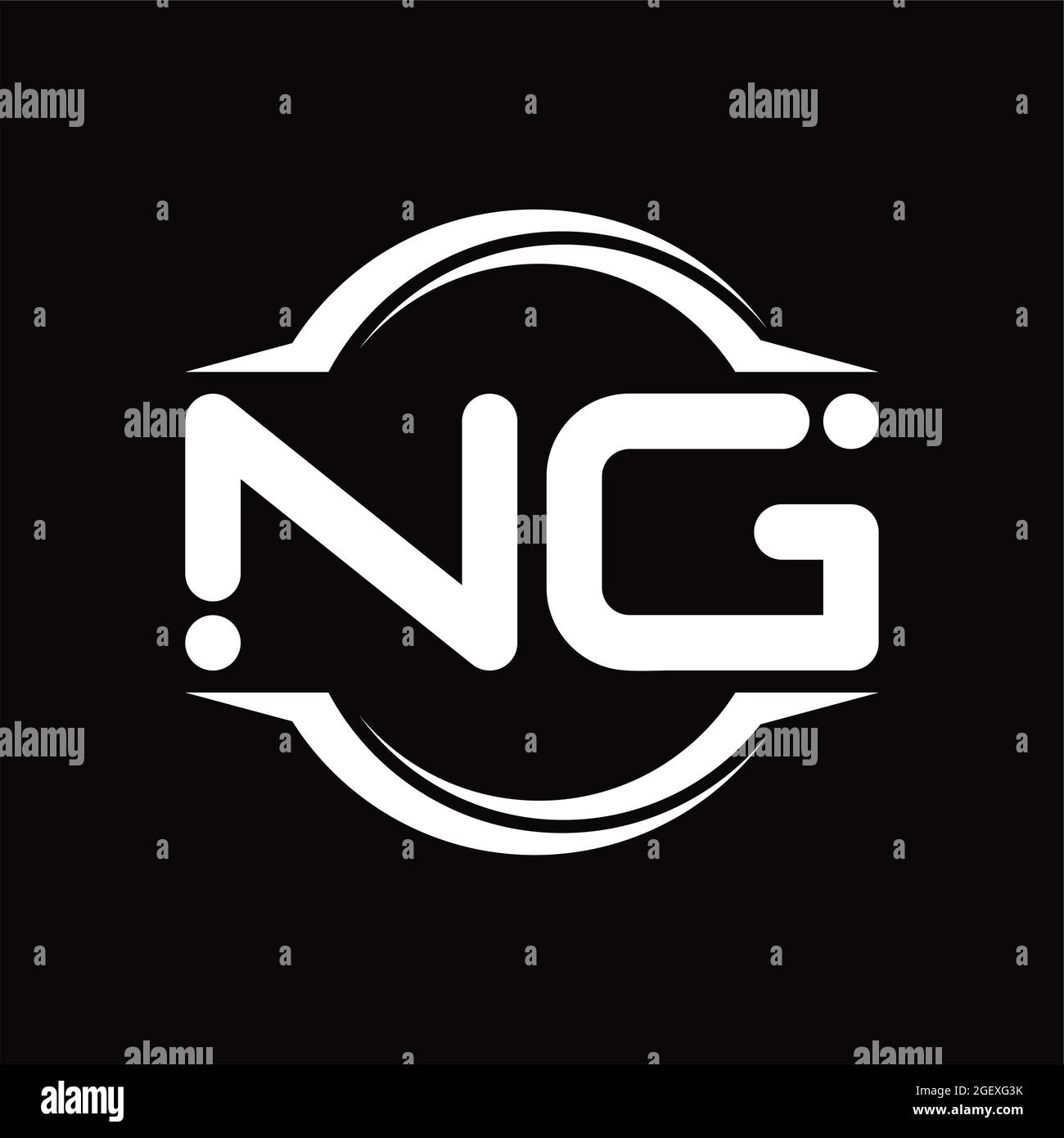 NG Logo monogram abstract speed technology blackground design template ...