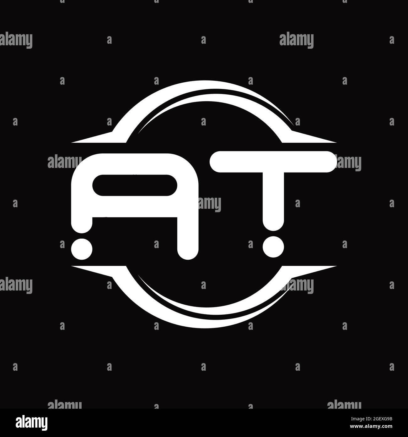 AT Logo monogram abstract speed technology blackground design template ...