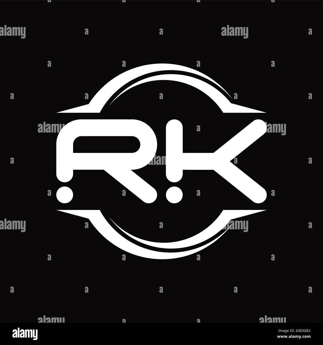 RK Logo monogram abstract speed technology blackground design template Stock Vector