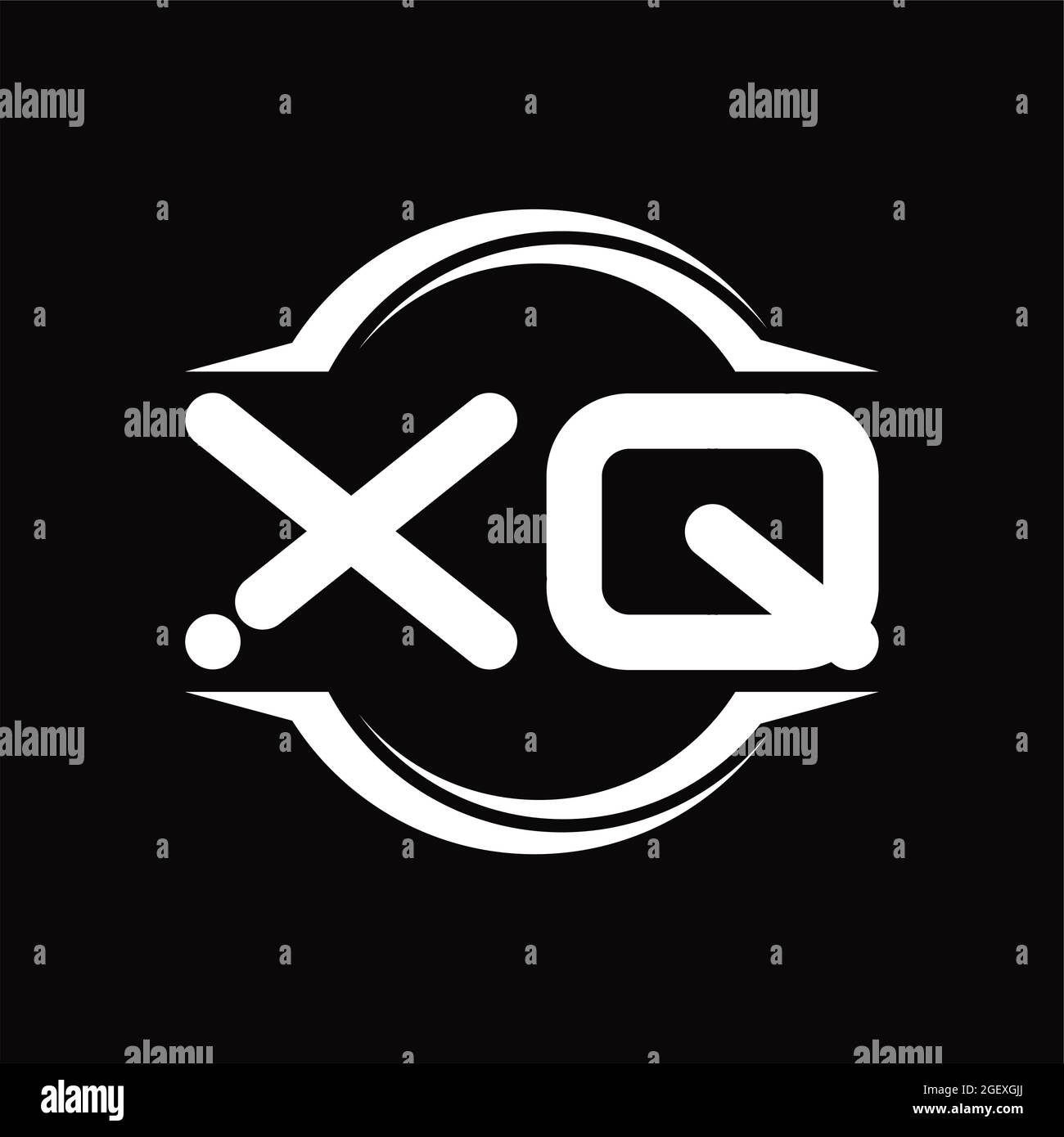 XQ Logo monogram abstract speed technology blackground design template ...