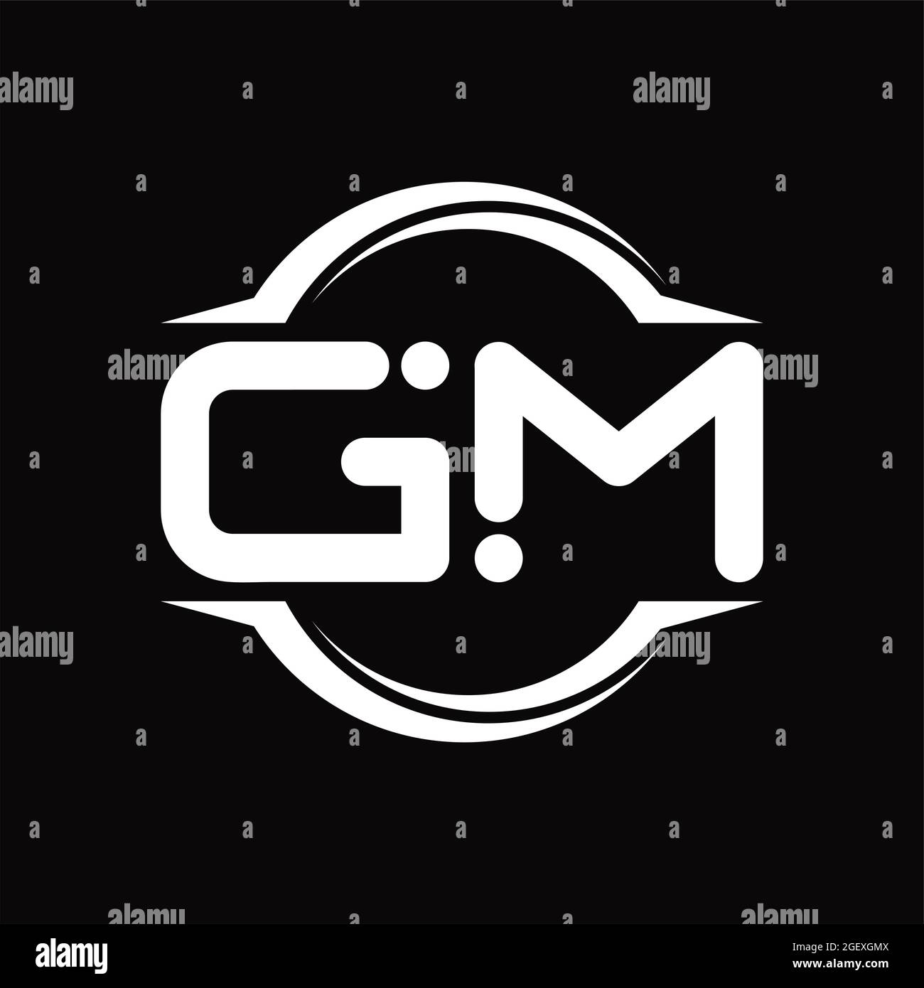 GM Logo monogram with circle rounded slice shape blackground design  template Stock Vector Image & Art - Alamy