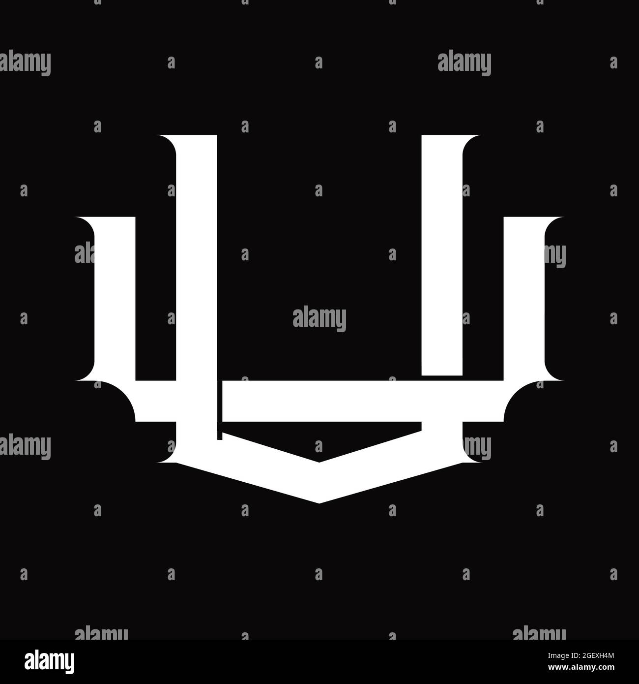UV Logo monogram with circle rounded slice shape blackground design ...