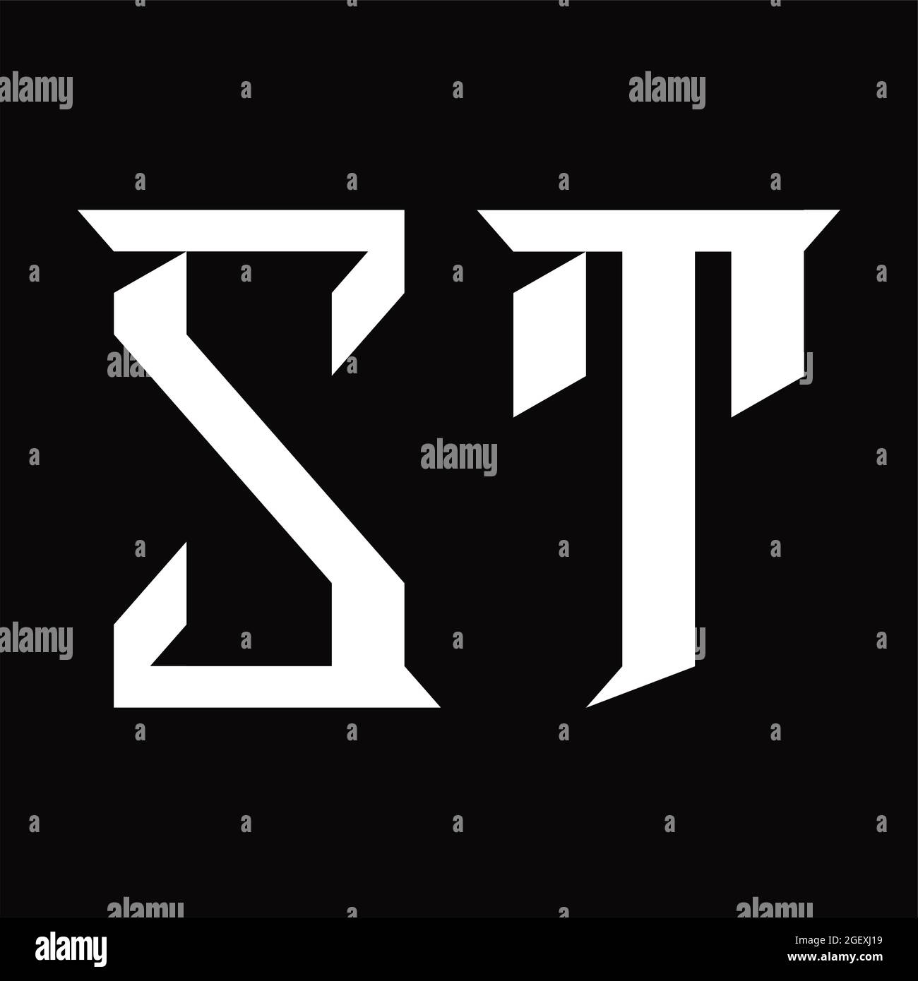 ST Logo Monogram With Vintage Overlapping Linked Style On White Design st-logo-monogram-with-vintage-overlapping-linked-style-on-white-design