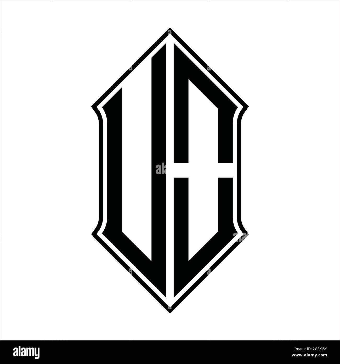 UO Logo monogram with shieldshape and black outline design template ...