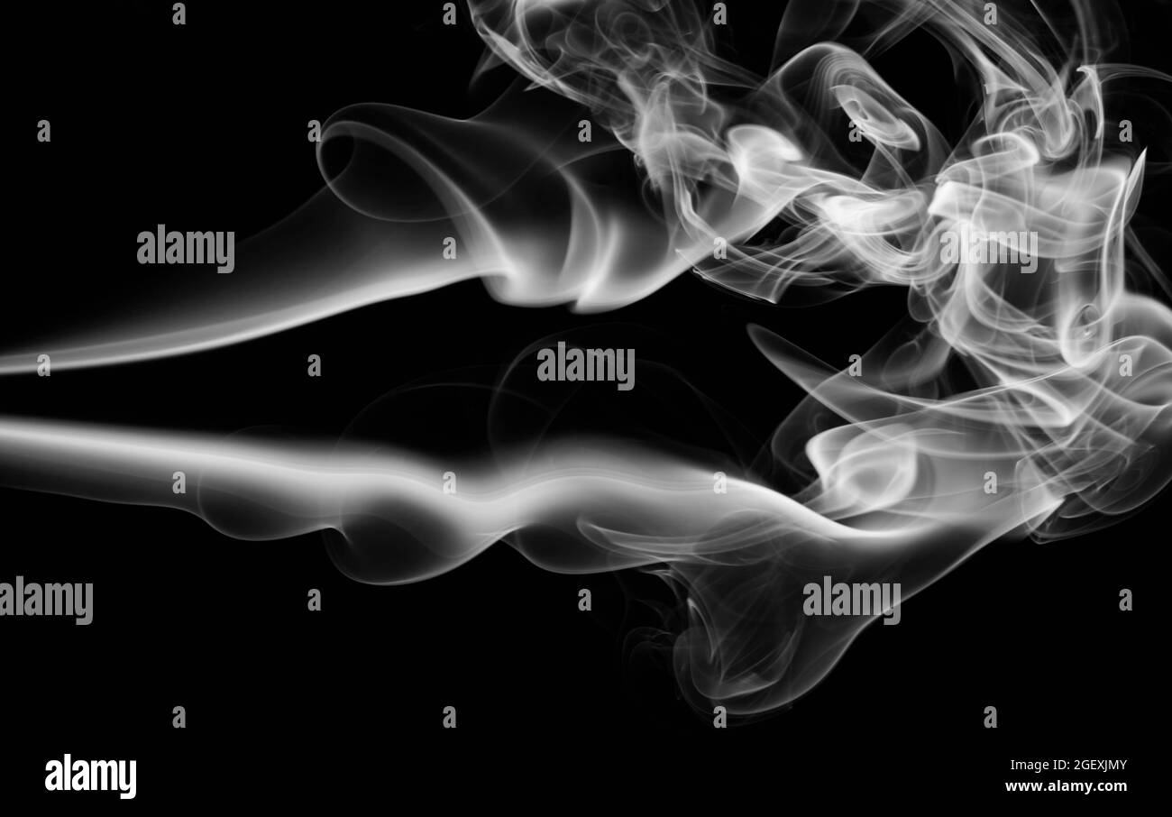 Magic smoke background macro close up view. Flowing gray swirl Stock Photo