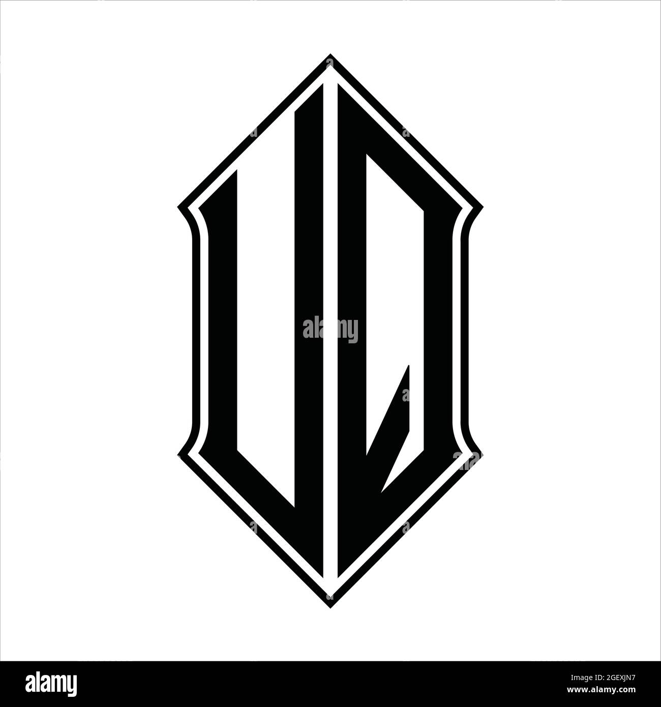 UQ Logo monogram with shieldshape and black outline design template ...