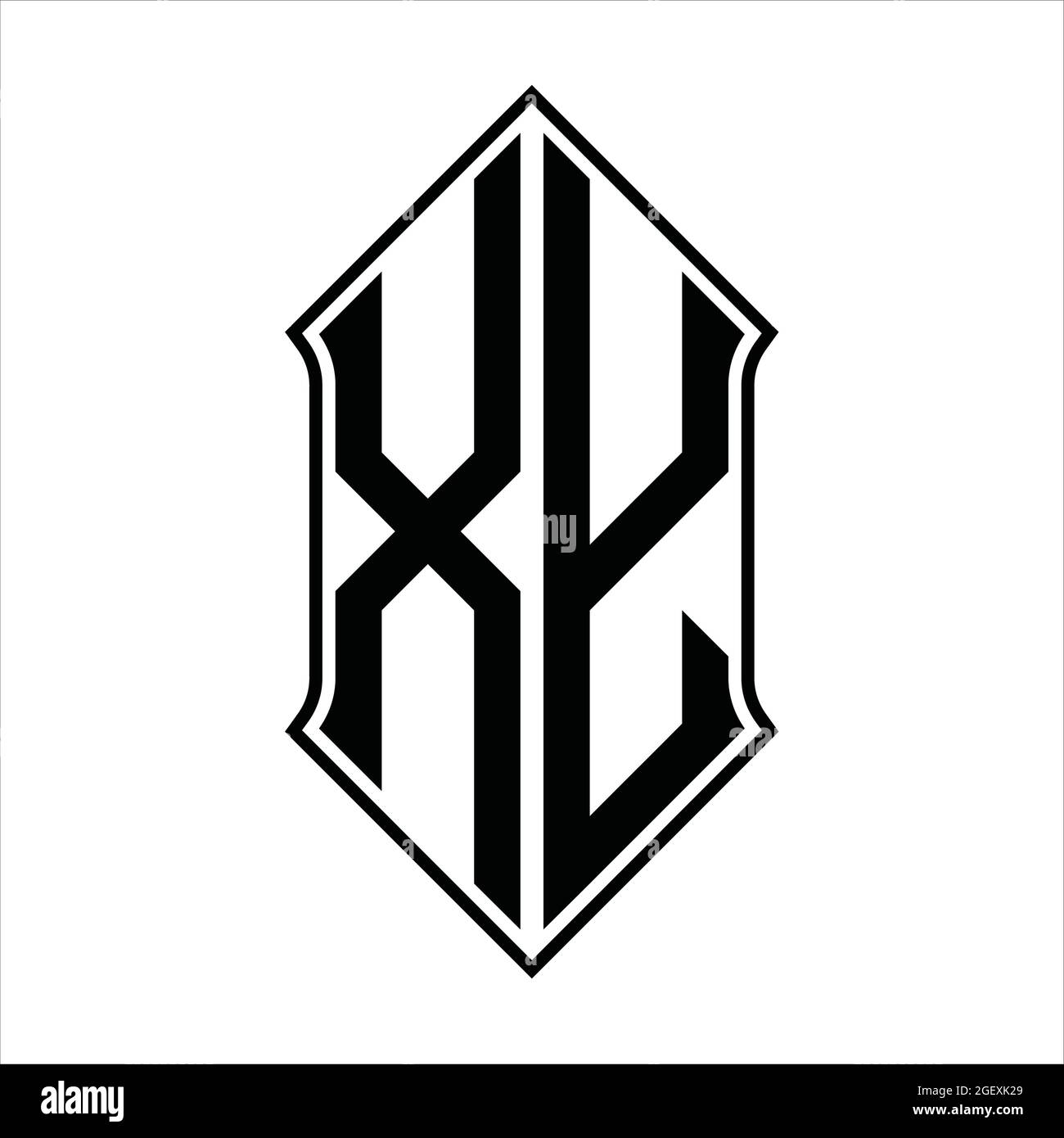 XY Logo monogram with shieldshape and black outline design template ...