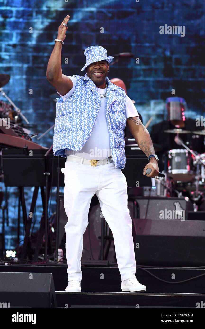 New York City, USA. 21st Aug, 2021. Rapper Busta Rhymes performs on