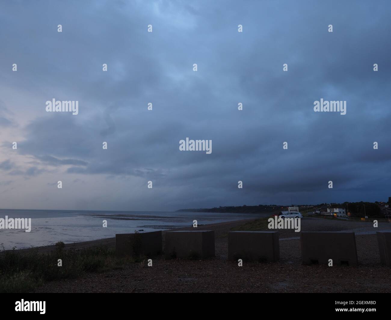 Sheerness, Kent, UK. 22nd August, 2021. UK Weather: storm clouds in Sheerness after heavy rain and lightning in the early hours. Credit: James Bell/Alamy Live News Stock Photo