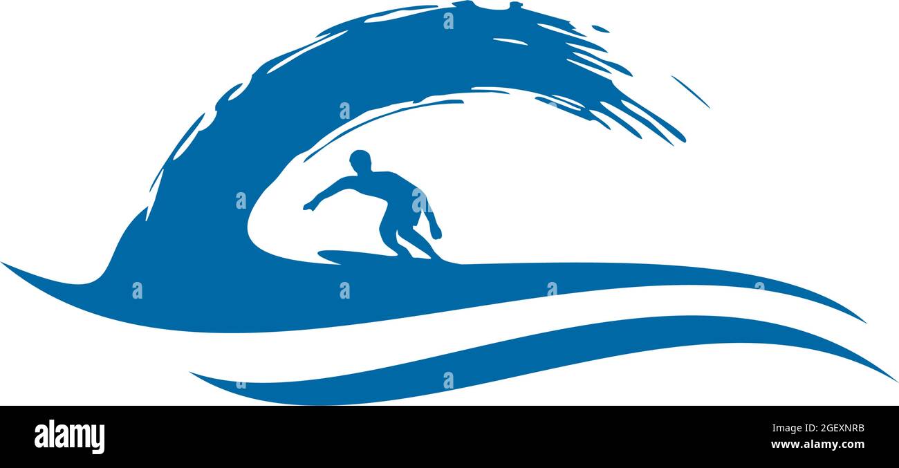 Sea surfer logo design vector template Stock Vector