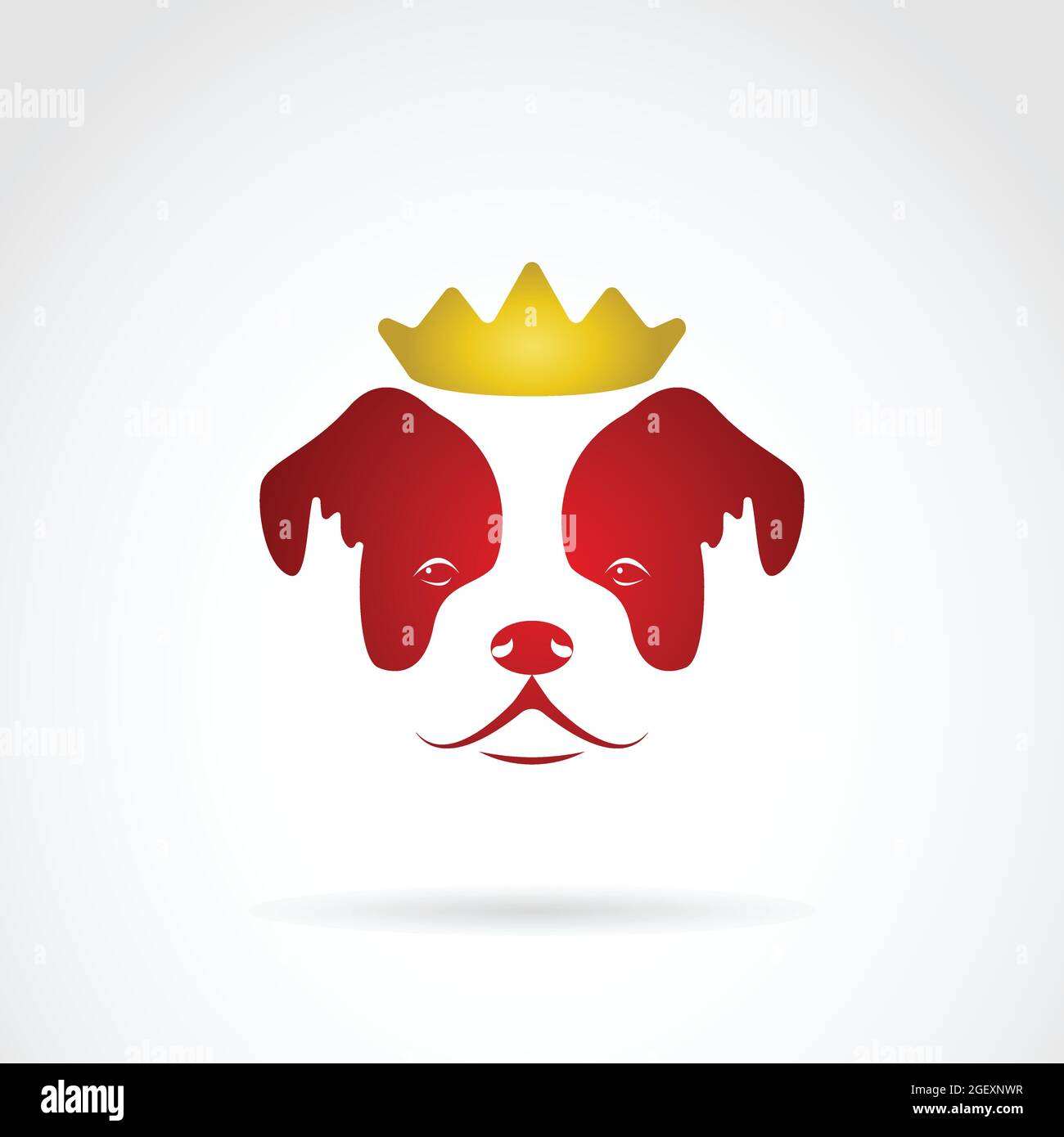 Vector image of a red dog crowned on white background. Easy editable layered vector illustration. Wild Animals. Farm Animal. Stock Vector