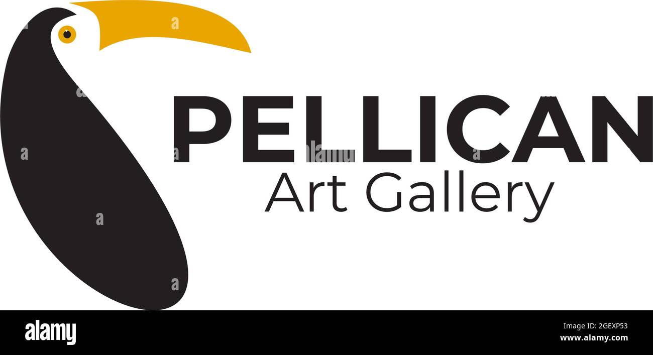 Pelican bird logo design template for art gallery Stock Vector Image ...