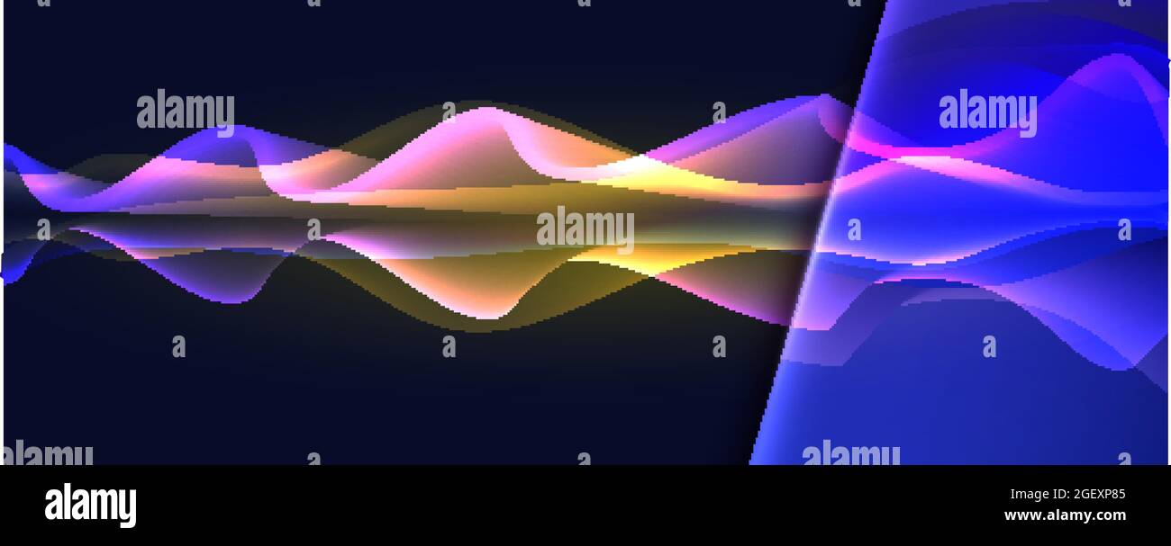 Multicolored flowing waves. Abstract background with place for text. Vector illustration. Stock Vector