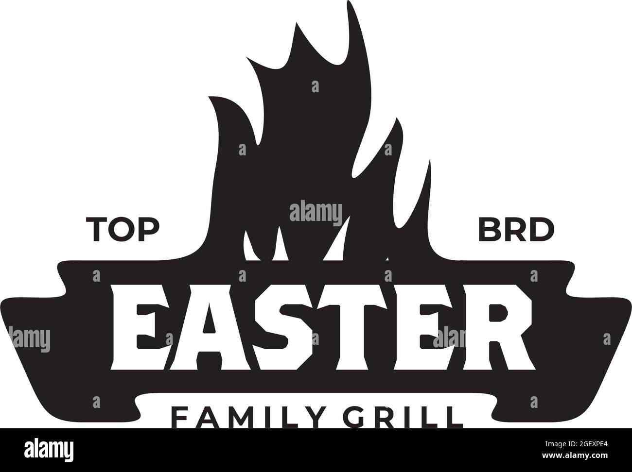 Fire grill logo design vector template Stock Vector