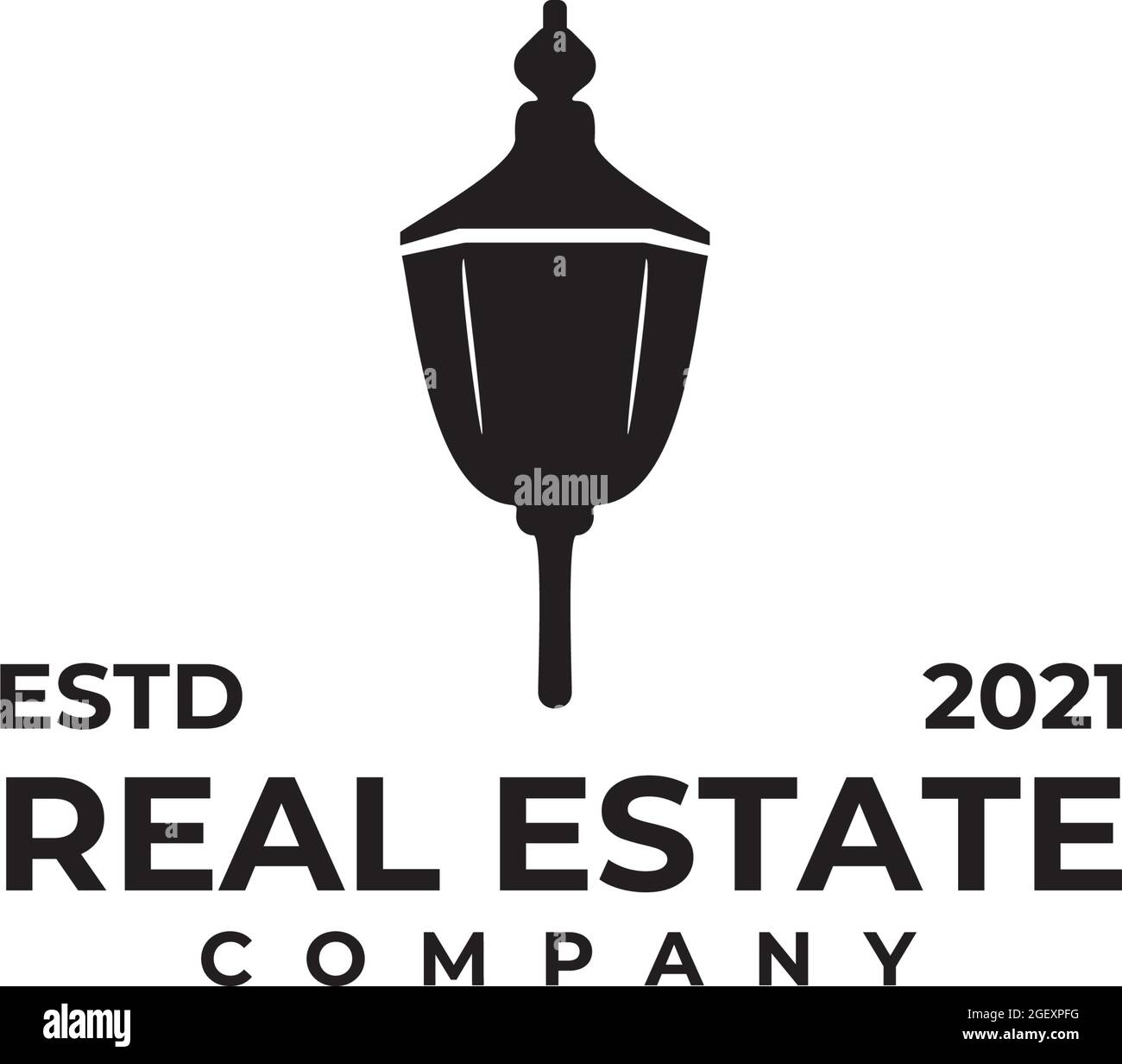 Black lantern logo design vector template Stock Vector