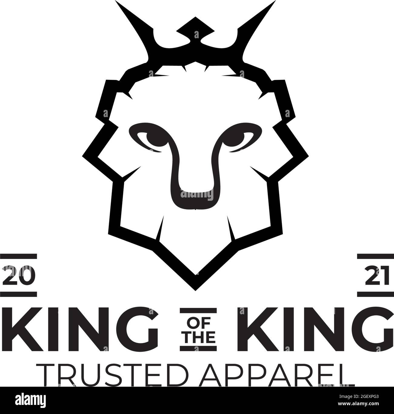 Lion king head logo design vector template Stock Vector