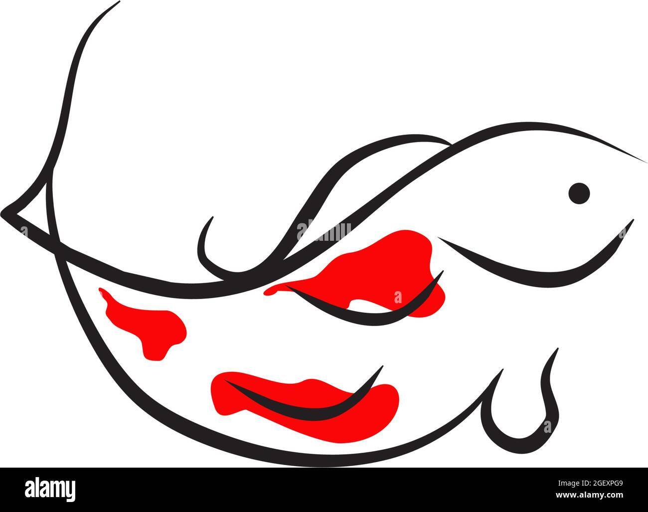 Koi fish logo design vector template Stock Vector