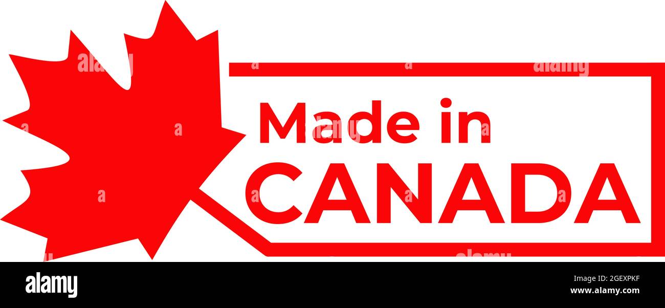 Label made in canada logo design vector template Stock Vector Image