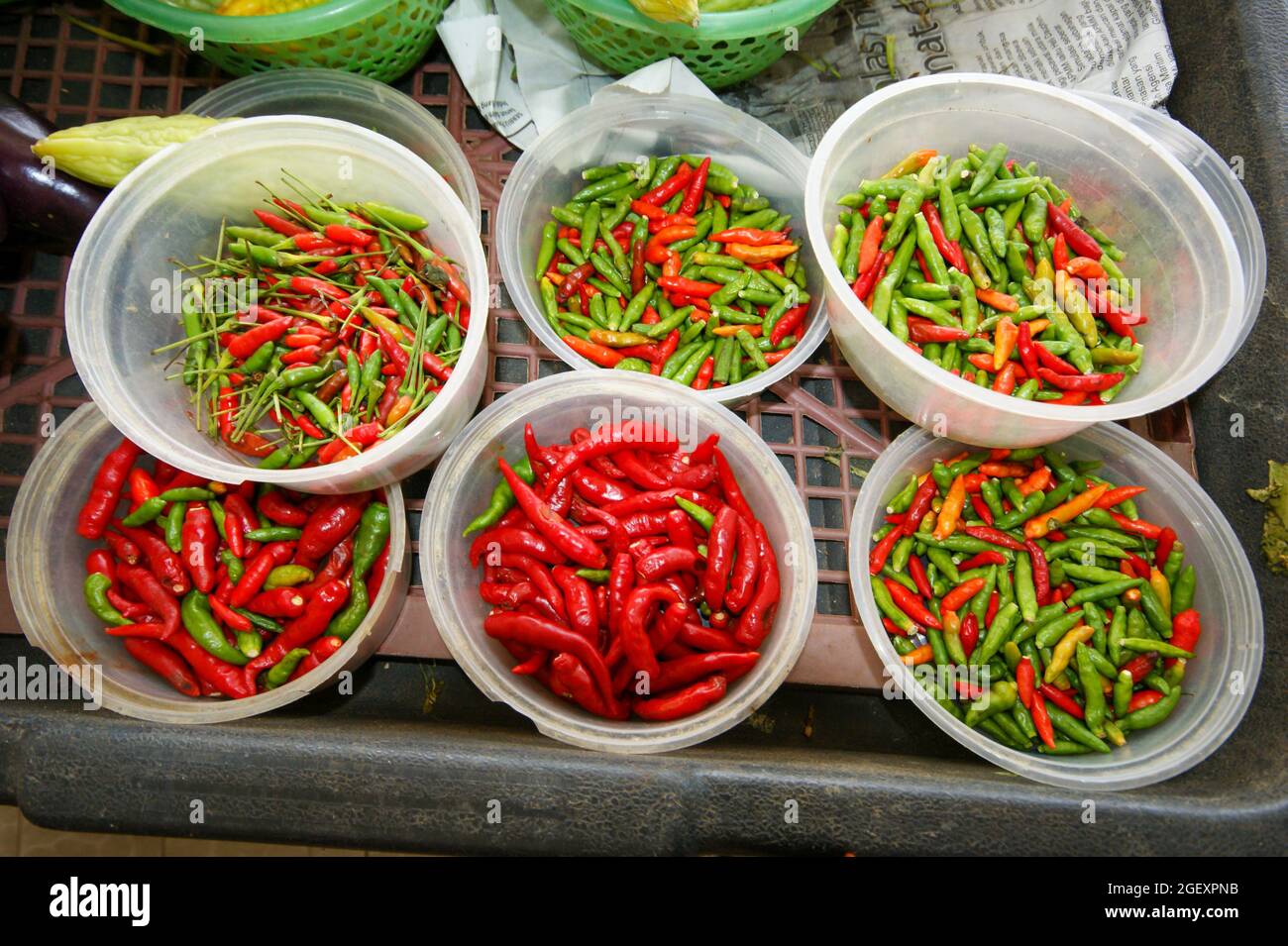 Green chili peppers for sale at market hi-res stock photography and ...