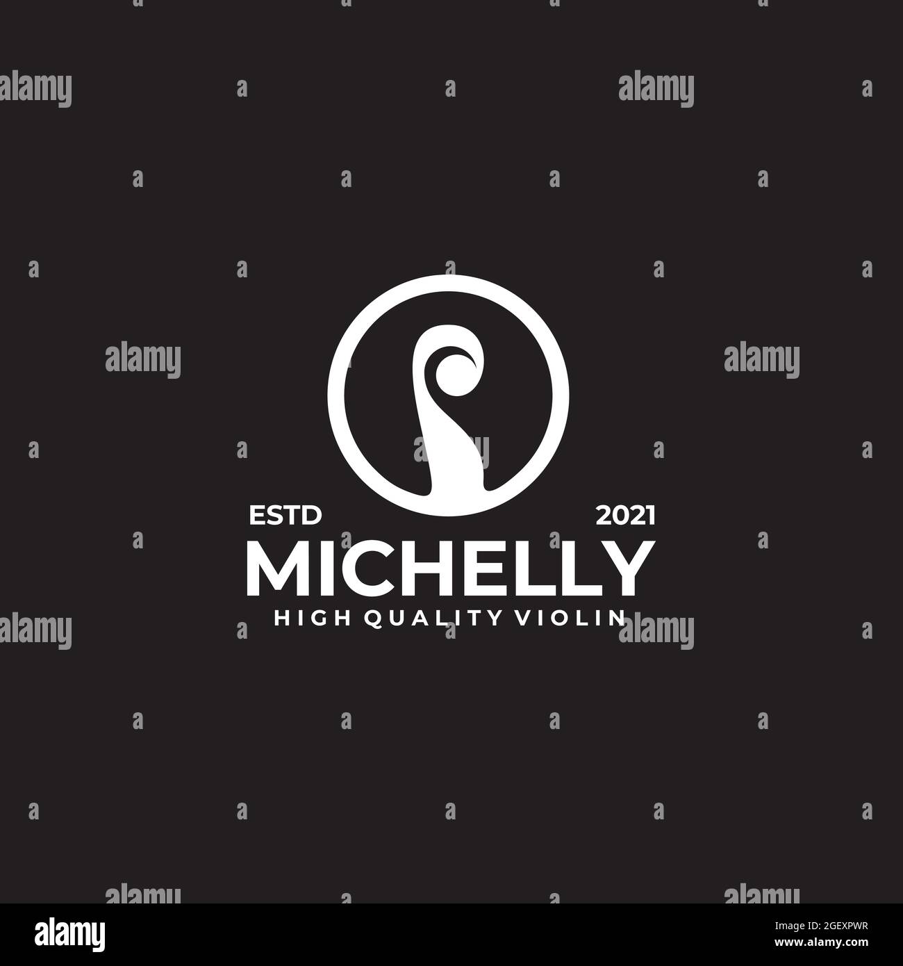 Violin head logo design vector template Stock Vector
