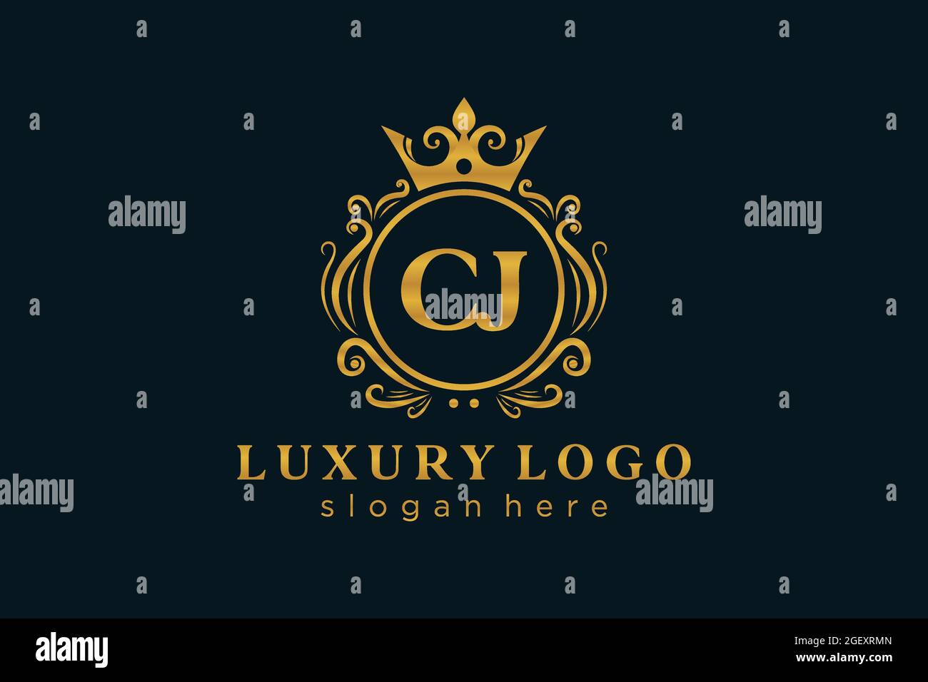 CJ Letter Royal Luxury Logo template in vector art for Restaurant ...