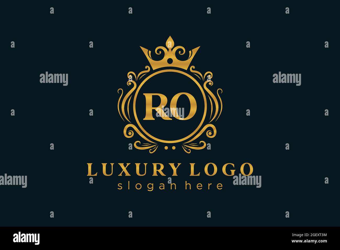 RO Letter Royal Luxury Logo template in vector art for Restaurant ...