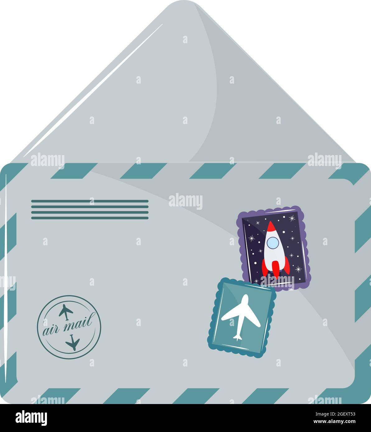 postal envelope with stamp Stock Vector Image & Art - Alamy