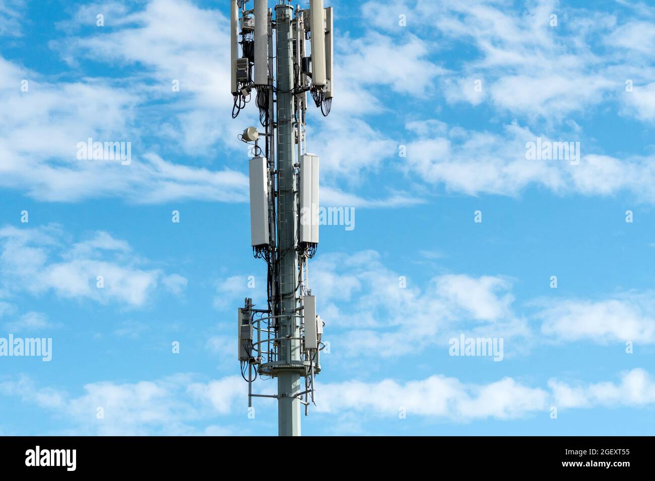 telecommunications mast or pole closeup concept technology in South Africa Stock Photo
