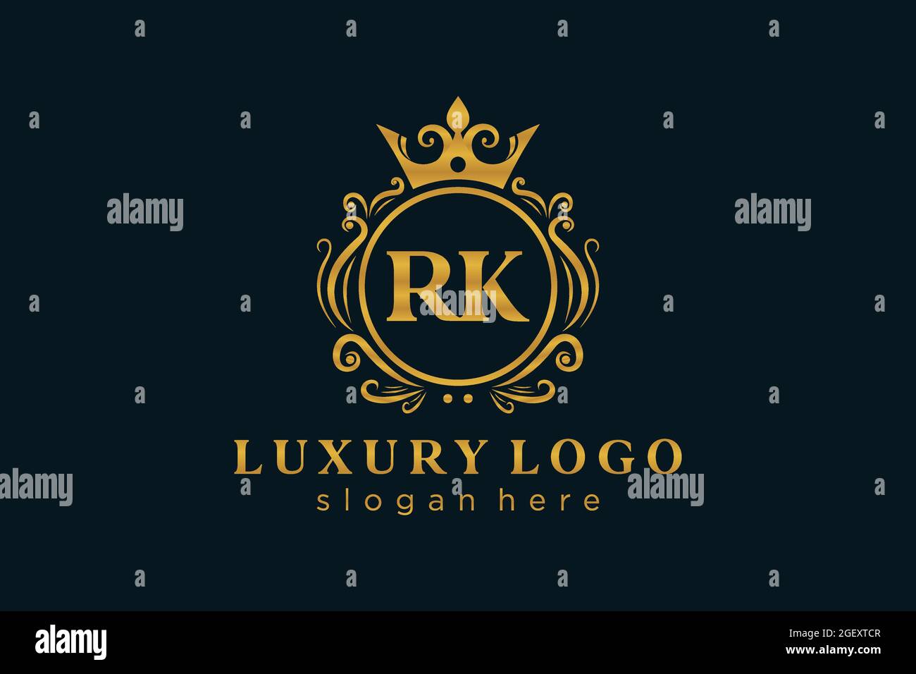 RK Letter Royal Luxury Logo template in vector art for Restaurant ...