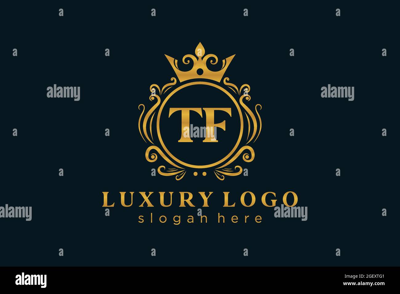 TF Letter Royal Luxury Logo template in vector art for Restaurant ...