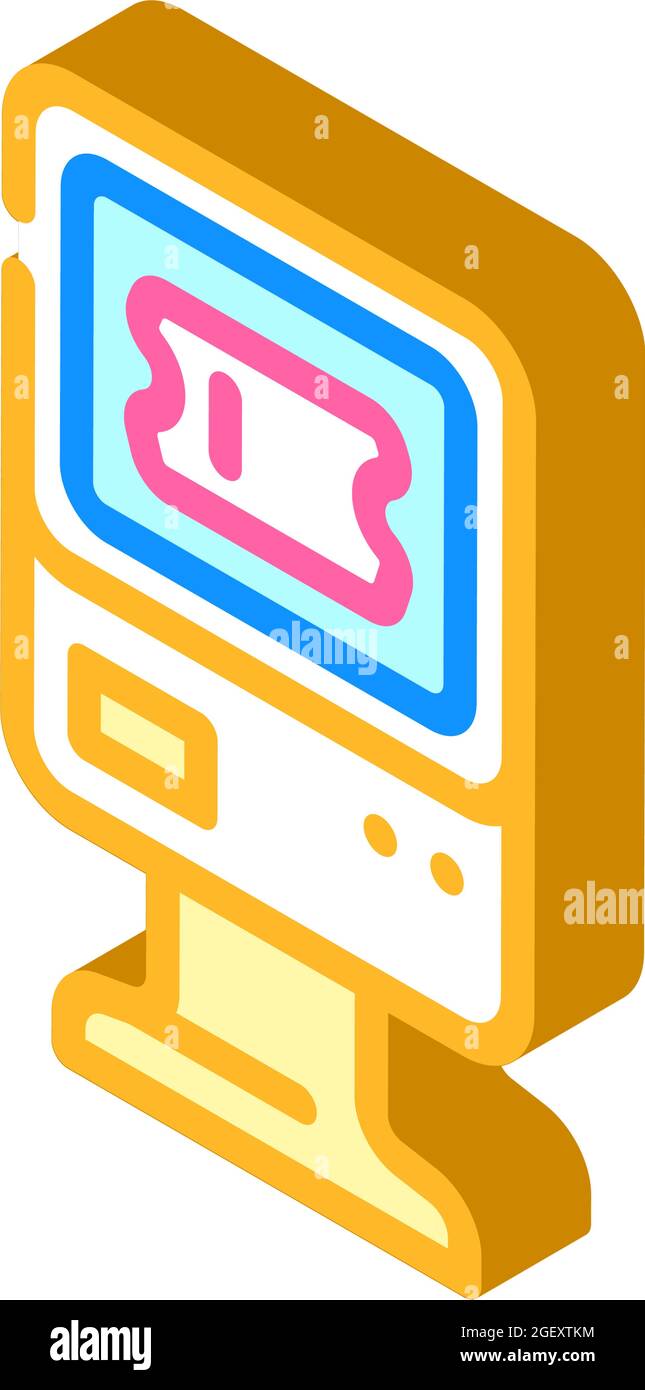 ticket vending machine isometric icon vector illustration Stock Vector ...