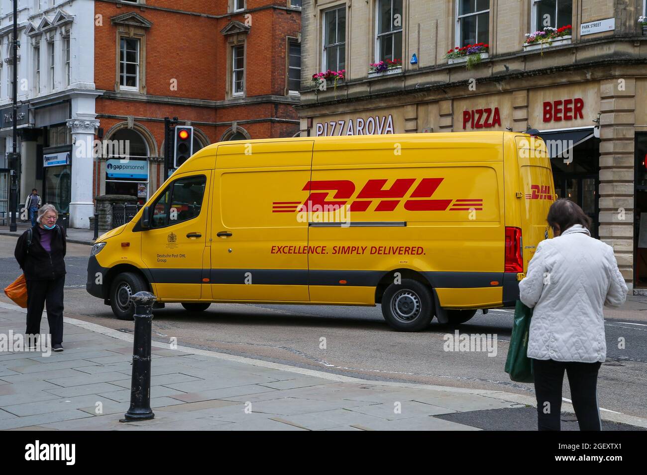 A DHL express parcel delivery van is parked on the street in Bristol.  (Photo by Dinendra Haria / SOPA Images/Sipa USA Stock Photo - Alamy