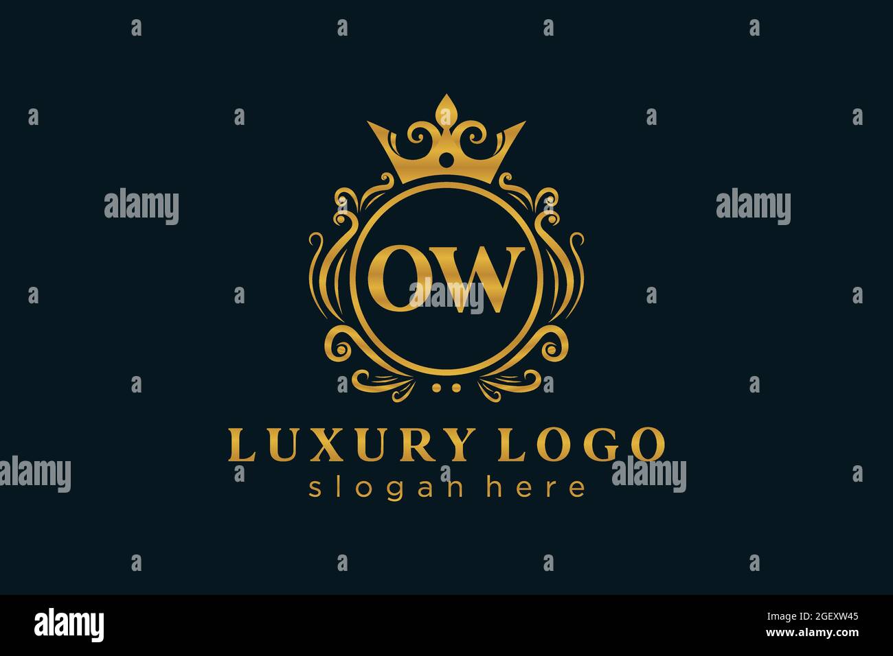 OW Letter Royal Luxury Logo template in vector art for Restaurant ...