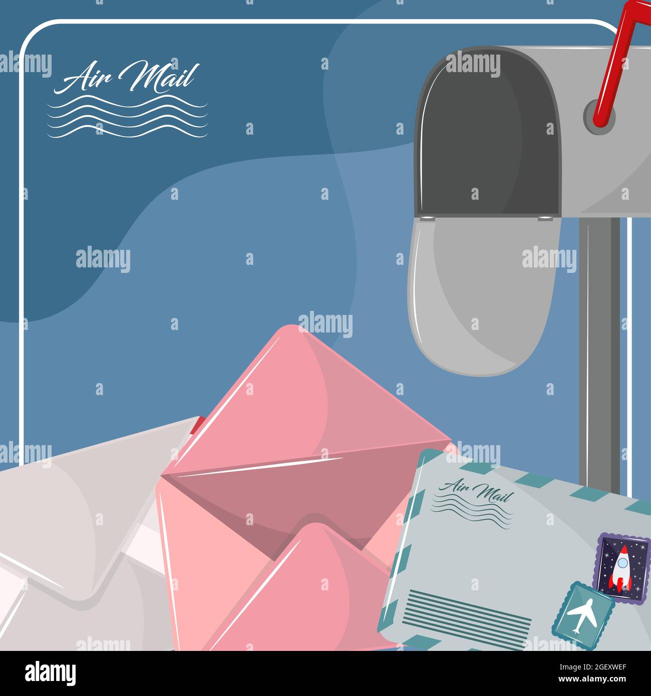 Air mail letters Stock Vector Images Alamy