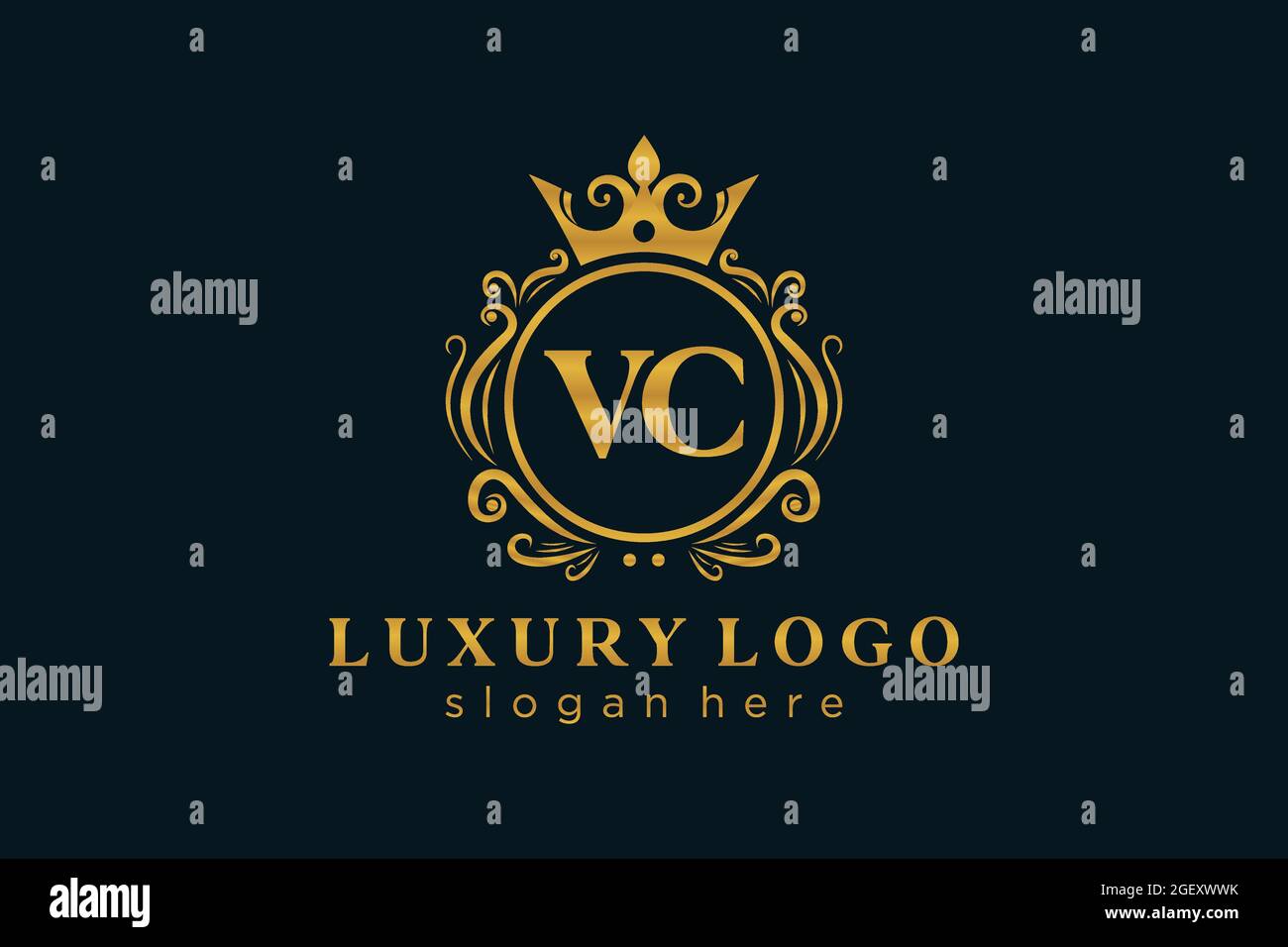 VC Letter Royal Luxury Logo template in vector art for Restaurant ...