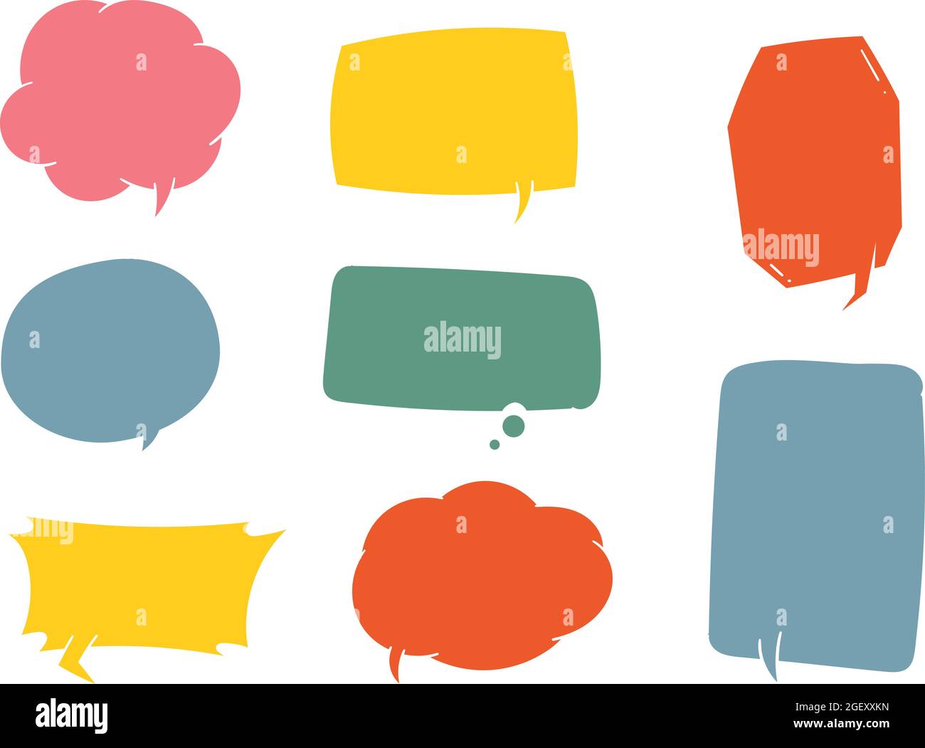 Set of hand drawn speech bubble in colorful shades Stock Vector Image ...