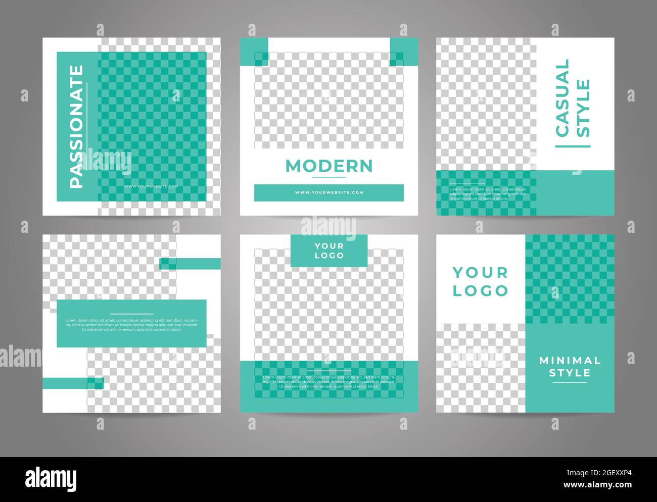 Minimal blue social post media template for multipurpose needs. Stock Vector