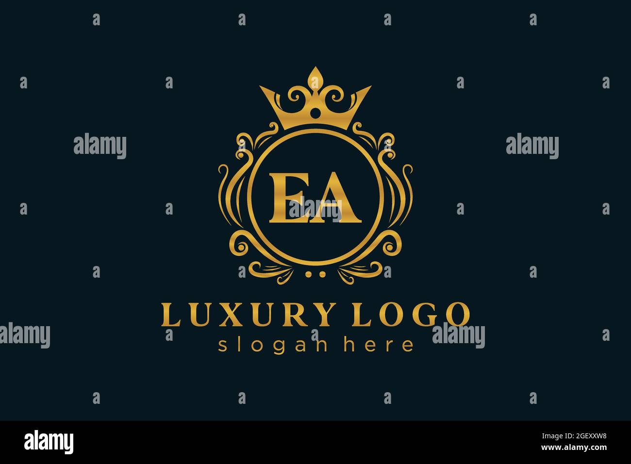 EA Letter Royal Luxury Logo template in vector art for Restaurant ...