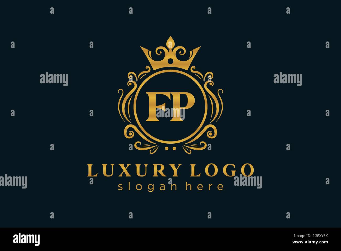 FP Letter Royal Luxury Logo template in vector art for Restaurant ...